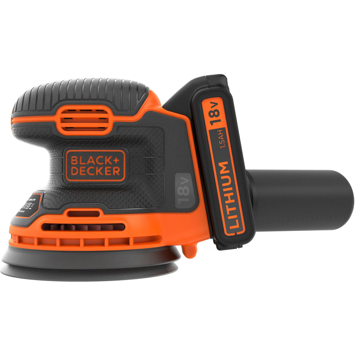 Black+decker bdcros18 18V Akku-Exzenterschleifer (schwarzorange, Aufbewahrungstasche, Ladegerät und Akku im Lieferumfang enthalten)