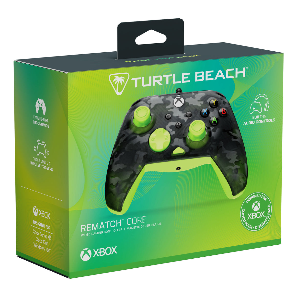 Turtle Beach Rematch Core Wired Controller (Schwarz Gelb, Xbox Series X|S, Xbox One, PC)