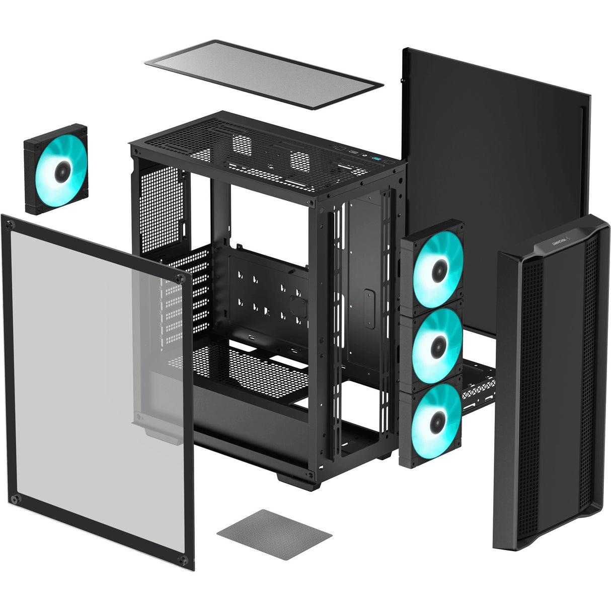Deepcool cc560 v2 Midi-Tower-Gehäuse (schwarz | 2x USB-A | gehärtetes Glas)