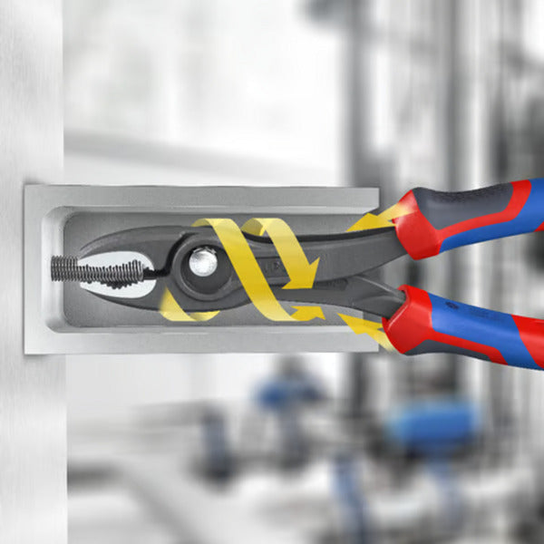Knipex Frontgripzange | Länge 200 mm | polierte Mehrkomponentenhüllen | schwarz phosphatiert | 1 Stück - 82 02 200 - 82 02 200
