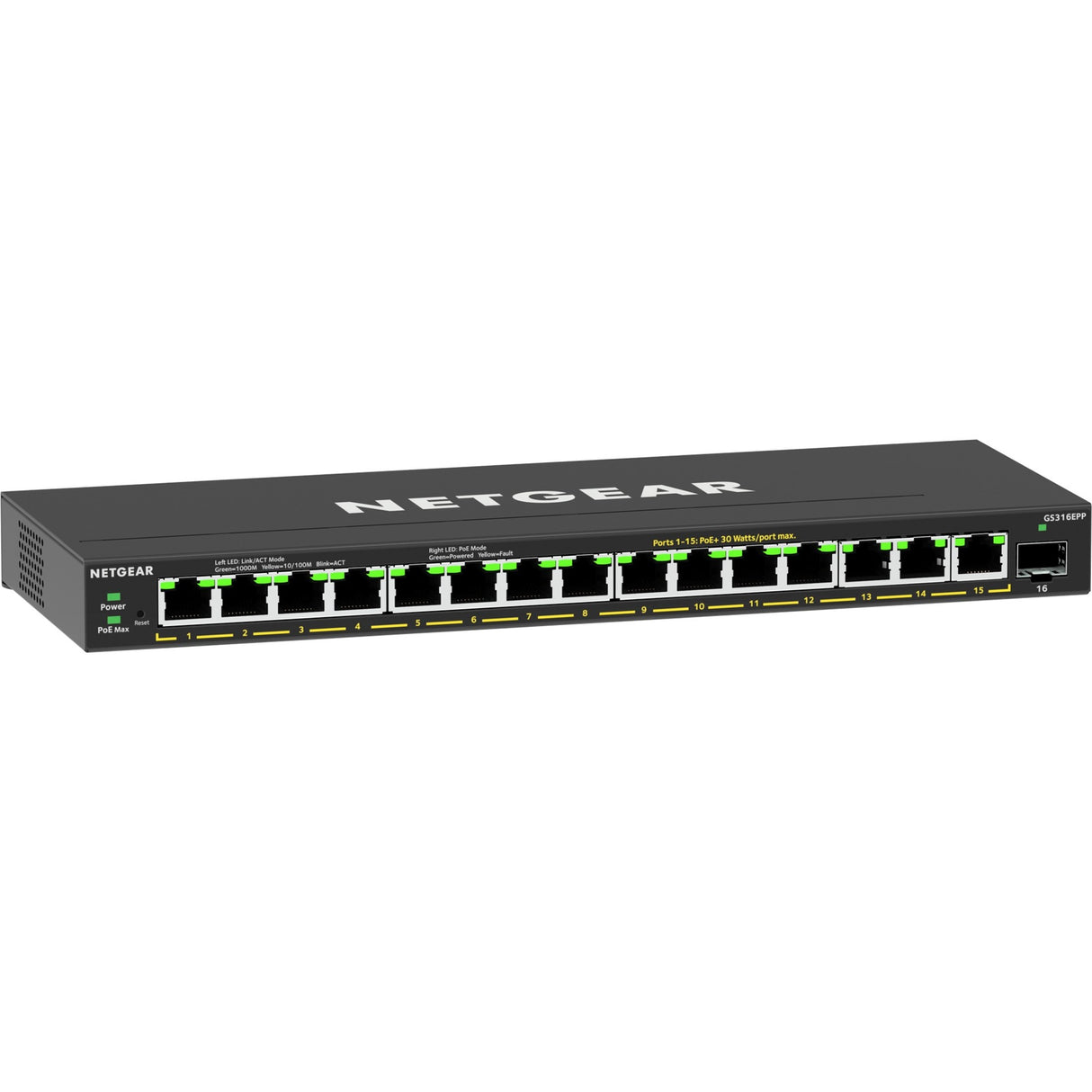 Netgear gs316epp Switch (schwarz)
