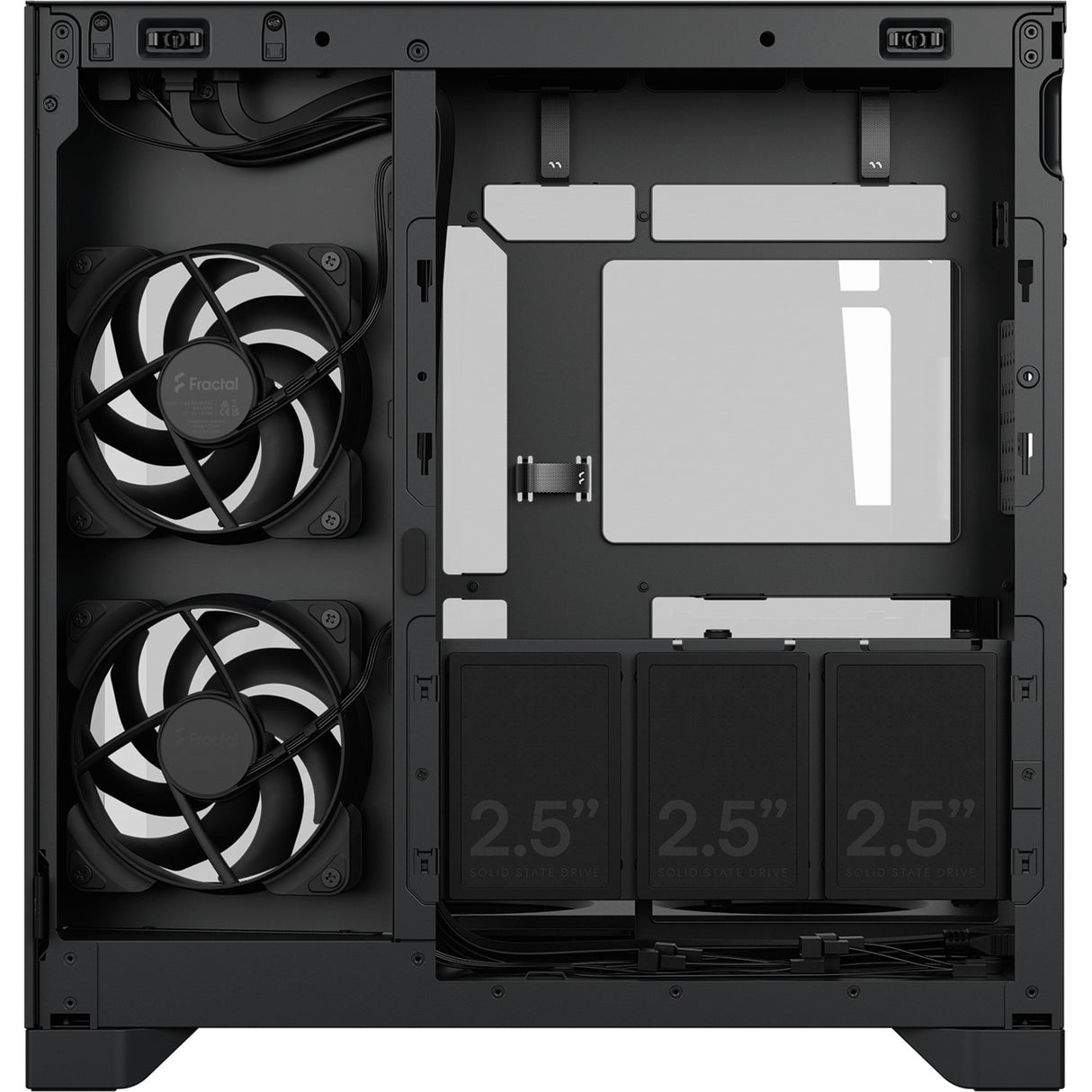 Fractal design pop 2 vision midi tower behuizing (zwart | 1x usb-a | 1x usb-c | tempered glass)