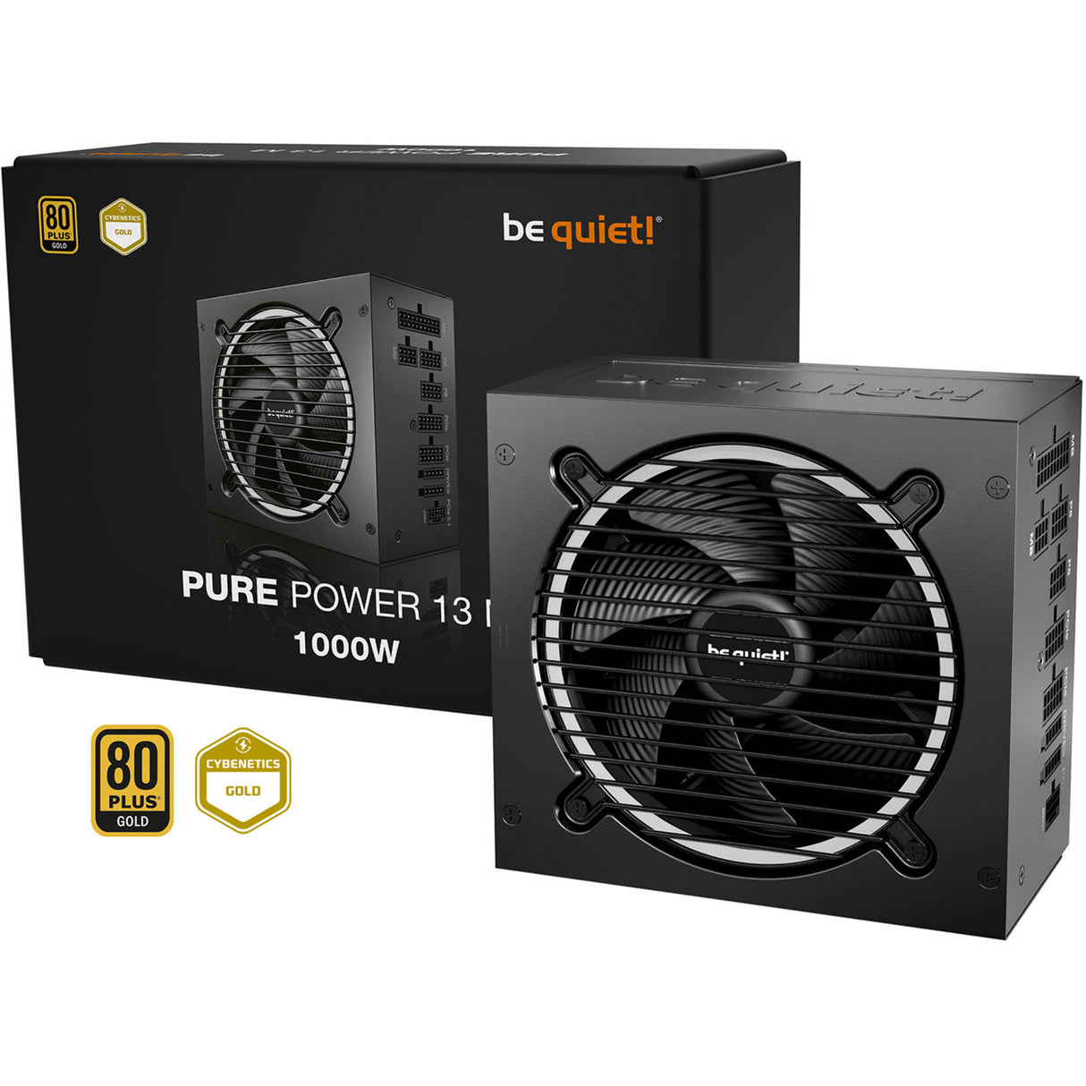 Ruhig sein! Pure Power 13 m modulares 1000-Watt-Netzteil (schwarz, 1x 12V-2x6, 4x PCIe)