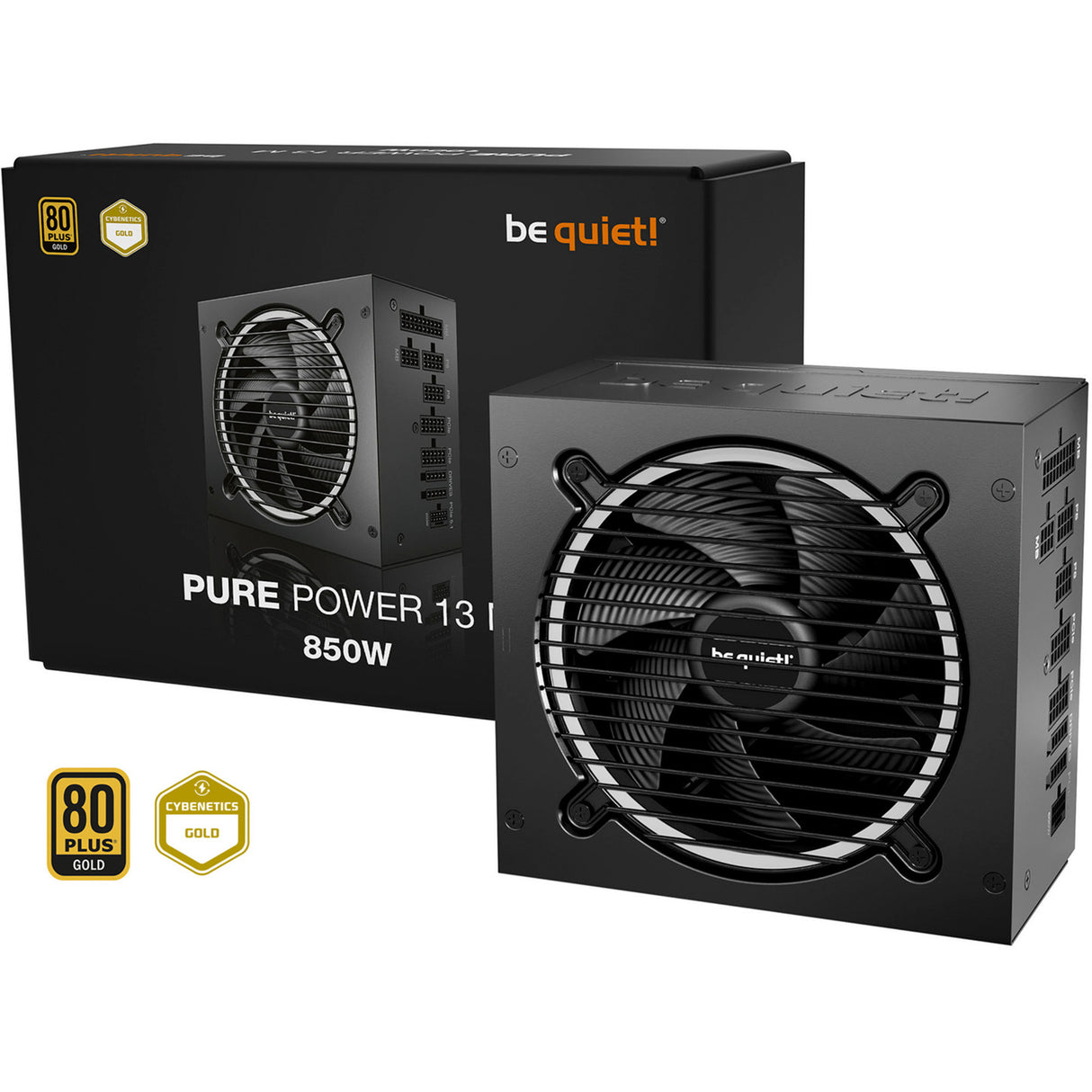 Ruhig sein! Pure Power 13 m modulares 850-Watt-Netzteil (schwarz, 1x 12V-2x6, 4x PCIe)