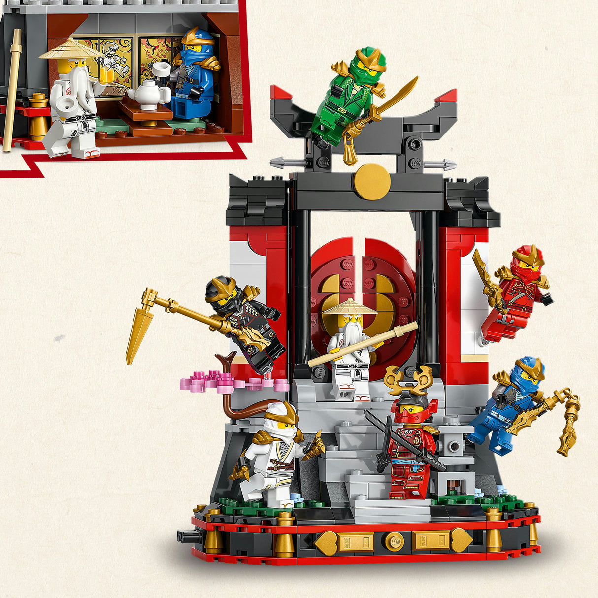 Lego Ninjago 71866 Display zum 15-jährigen Jubiläum mit Ninja-Figuren