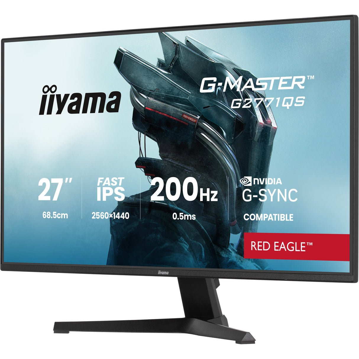 Iiyama G-Master Red Eagle G2771QS-B1 27 Gaming-Monitor (schwarz, 2x HDMI, DisplayPort, 200 Hz)