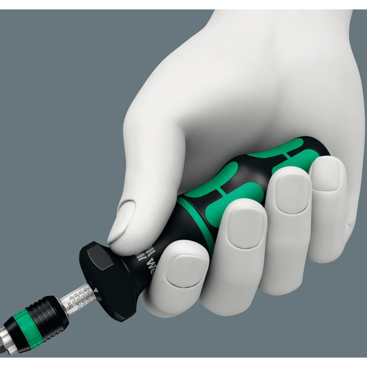 Wera 7440 41 42 Kraftform Drehmomentschraubendreher-Set 0,3-6,0 nm (schwarz grün, 27-teilig, mit Rapidaptor Schnellspannbohrfutter)