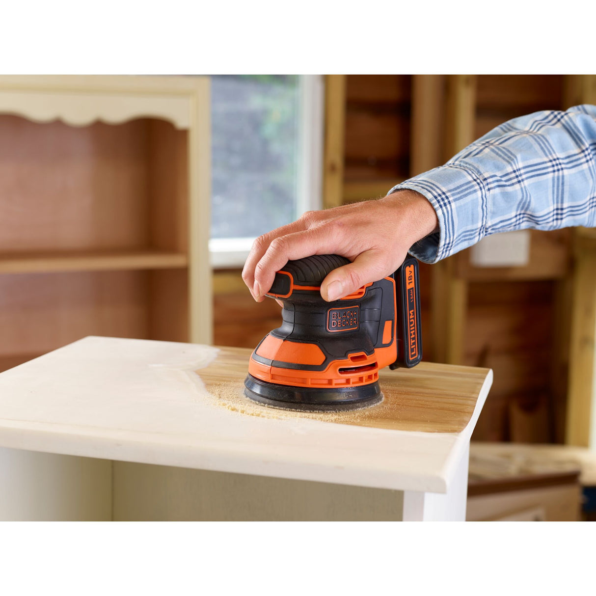 Black+decker bdcros18 18V Akku-Exzenterschleifer (schwarzorange, Aufbewahrungstasche, Ladegerät und Akku im Lieferumfang enthalten)