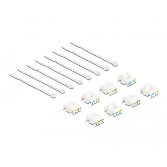 Delock Keystone Modul RJ45 Buchse auf LSA Cat 6a werkzeuglos, 8 Stück (mehrfarbig)