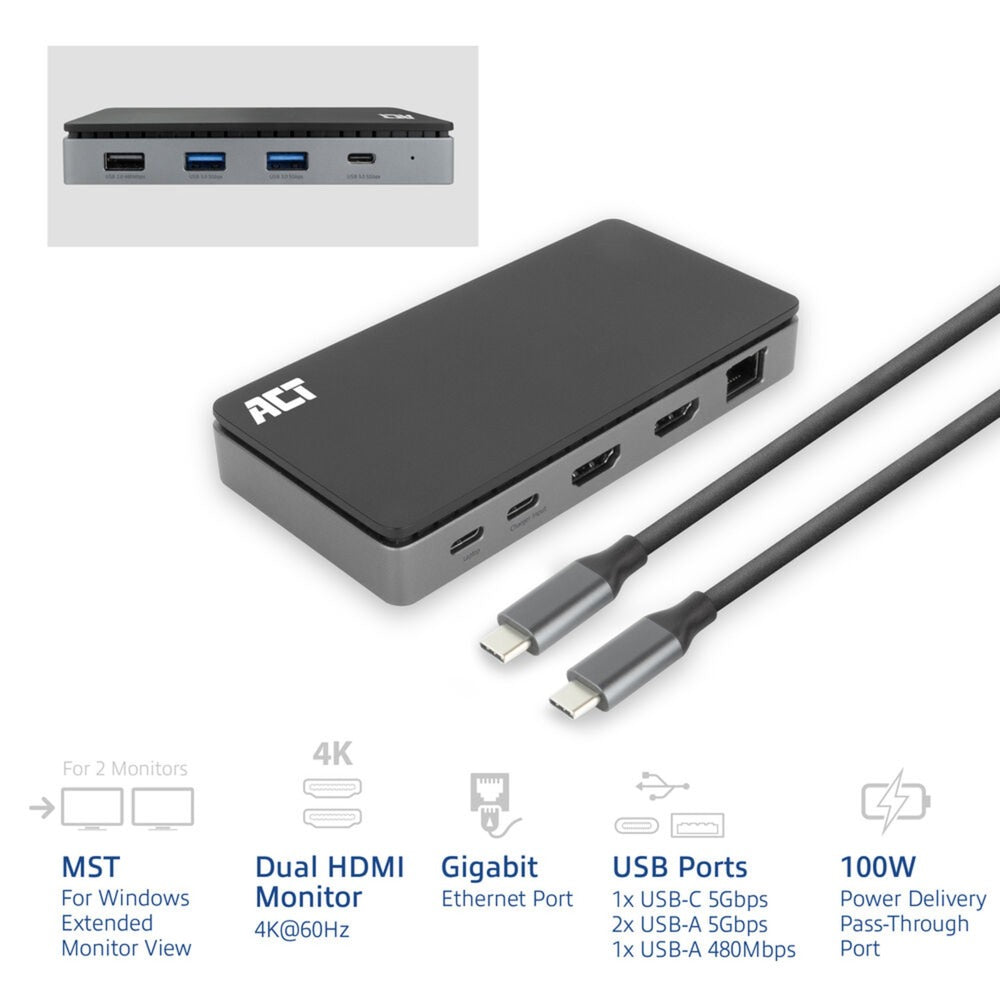 Act-Konnektivität USB-C 4K MST-Dockingstation