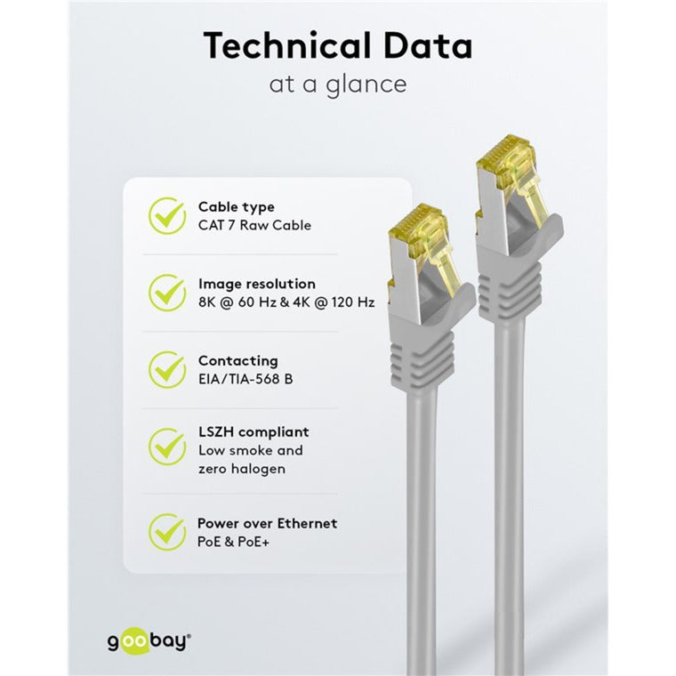 Goobay Patchkabel Cat 6a S FTP mit Cat 7 Kabel