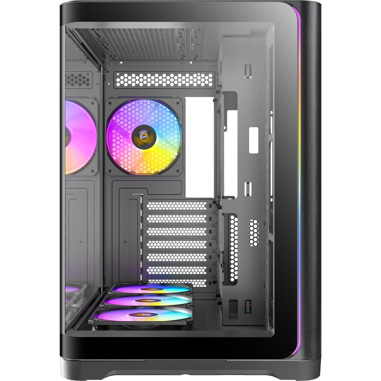 Antec C5 Curve Argb Midi-Tower-Gehäuse (schwarz | 2x USB-A | 1x USB-C | gehärtetes Glas)