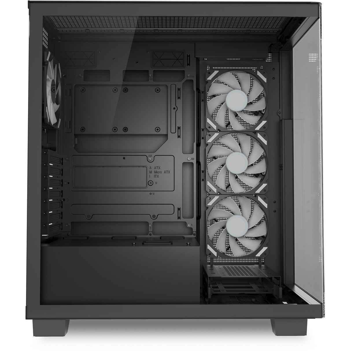 Sharkoon Elite Shark CA500 Midi-Tower-Gehäuse (schwarz | 2x USB-A | 1x USB-C | RGB | gehärtetes Glas)