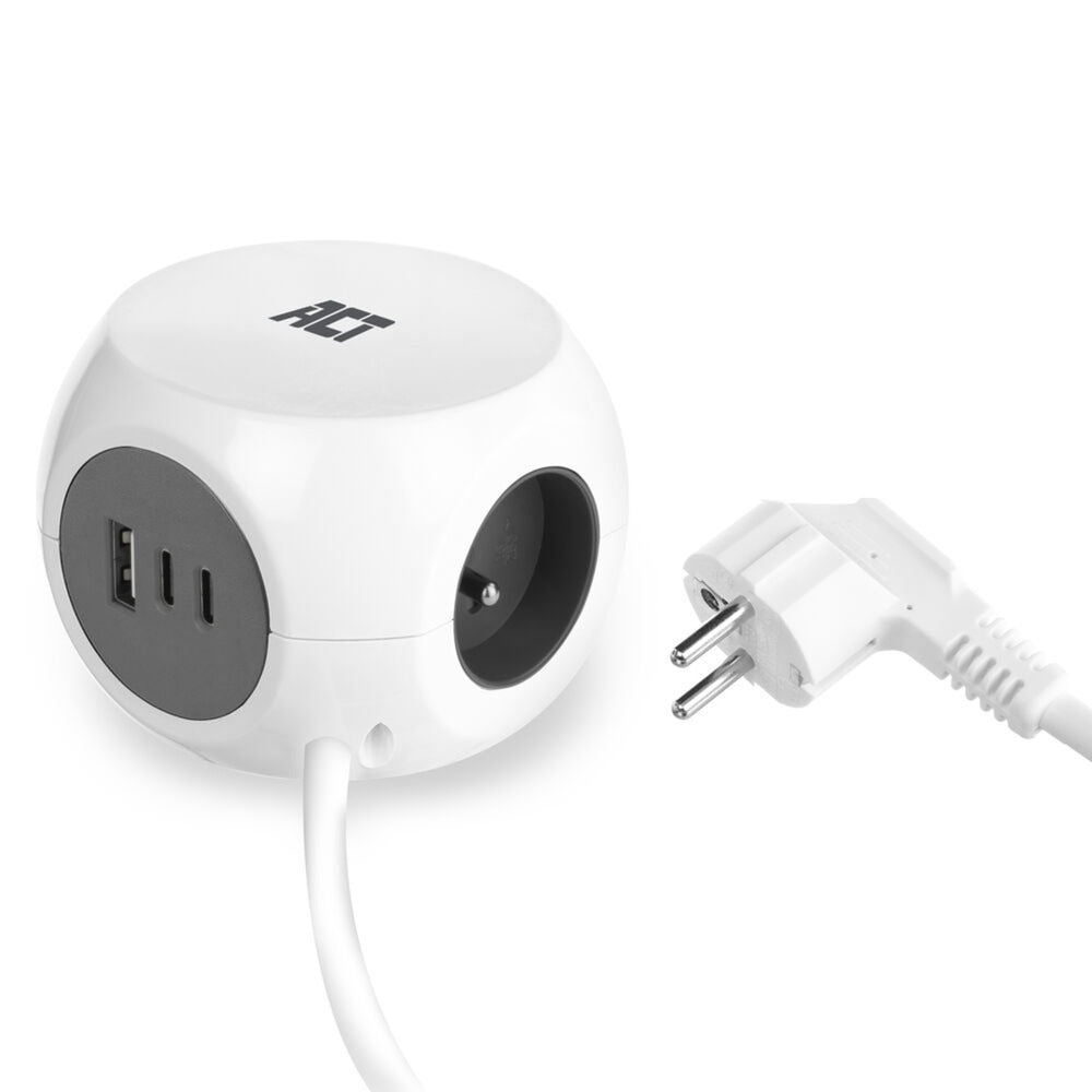 Act Connectivity Steckdosenleiste Cube mit 3 Steckdosen, 30 W d