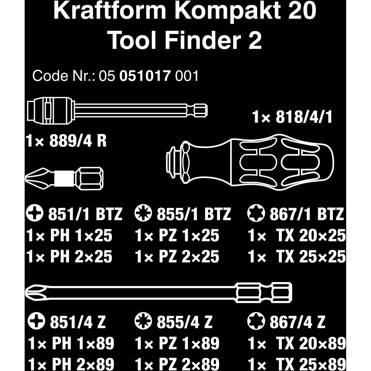 Wera Kraftform Compact 20 Schraubendreher-Set Schraubendreher-Set Kraftform Compact 20