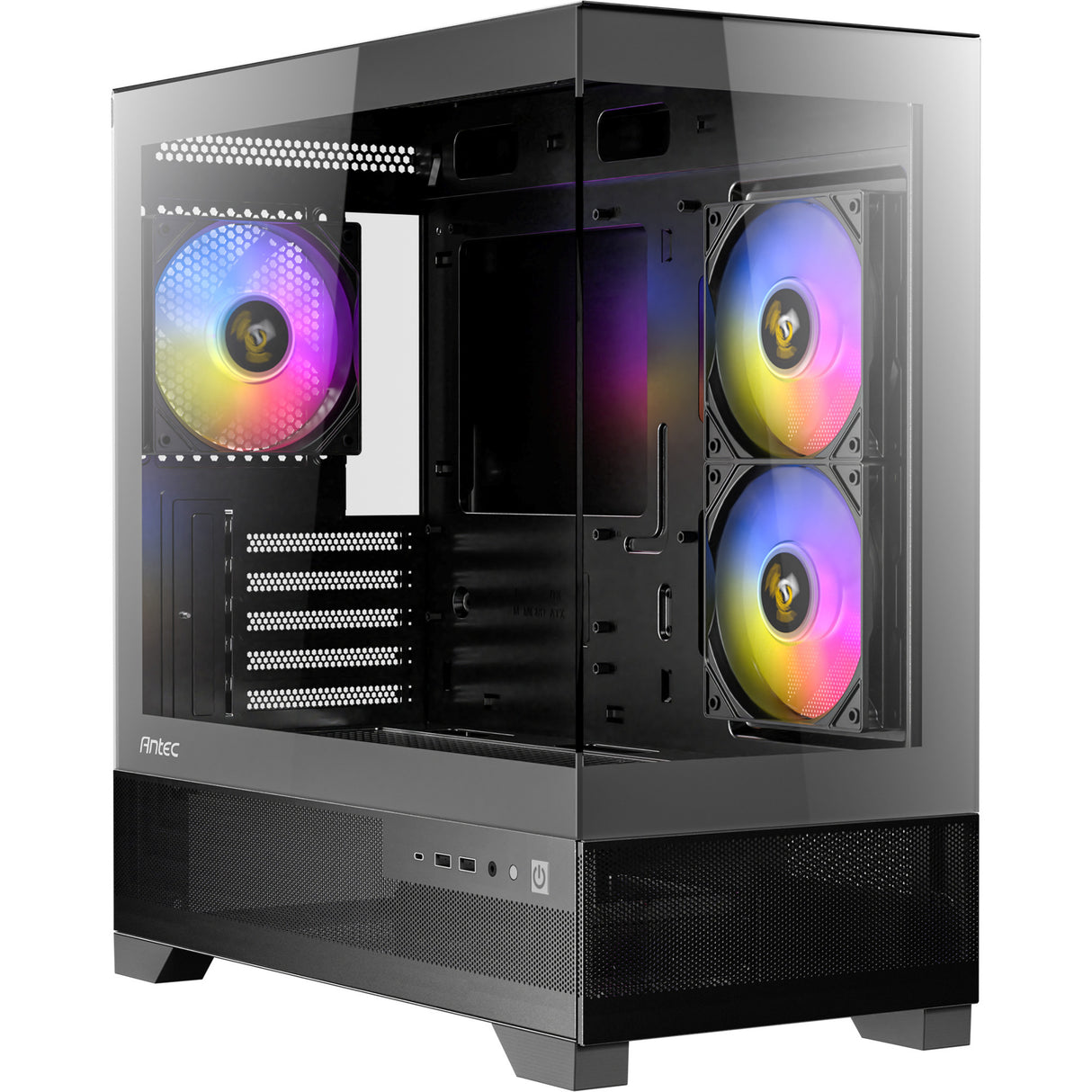 Antec cx500m argb Mini-Tower-Gehäuse (schwarz | 2x USB-A | 1x USB-C | gehärtetes Glas)