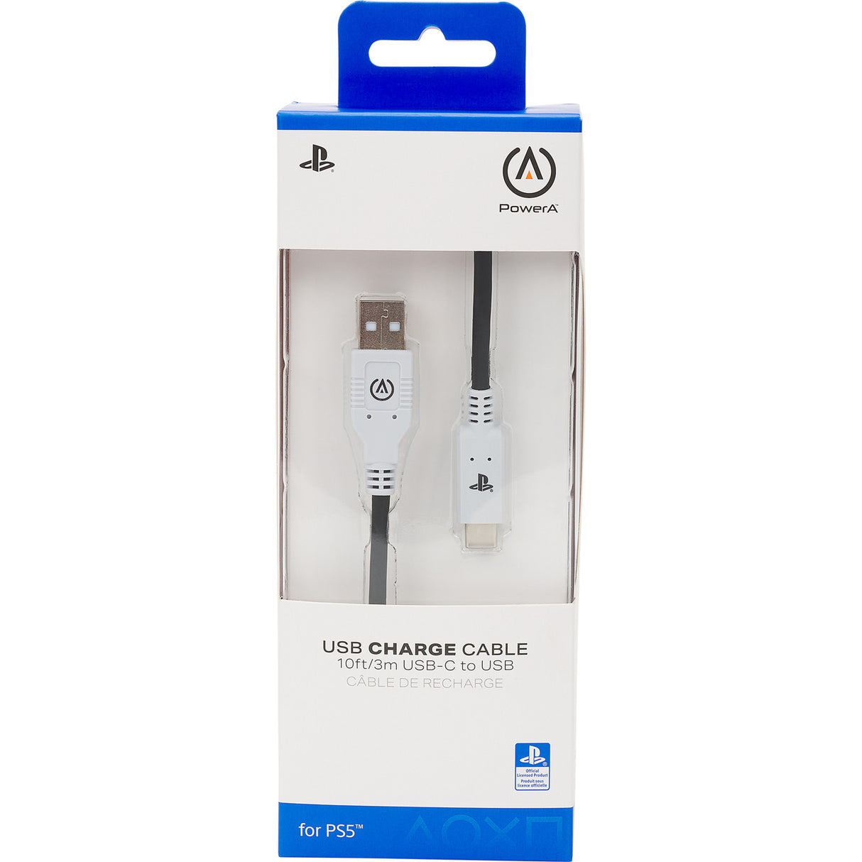 Powera USB-C-Kabel für Playstation 5 (schwarz und weiß, 3 Meter)