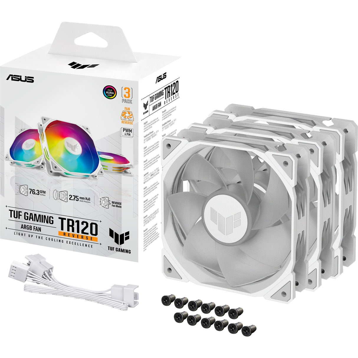 Asus TUF Gaming TR120 ArGB Reverse Fan Pack, 3 Stück