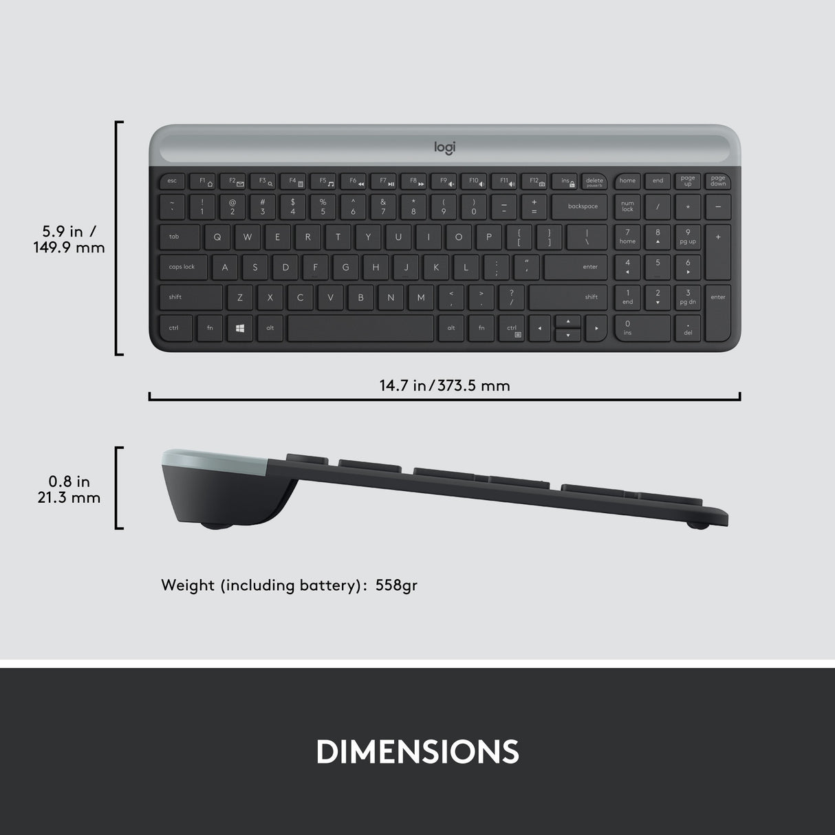 Logitech MK470 Slim Wireless Keyboard und Mauskombination