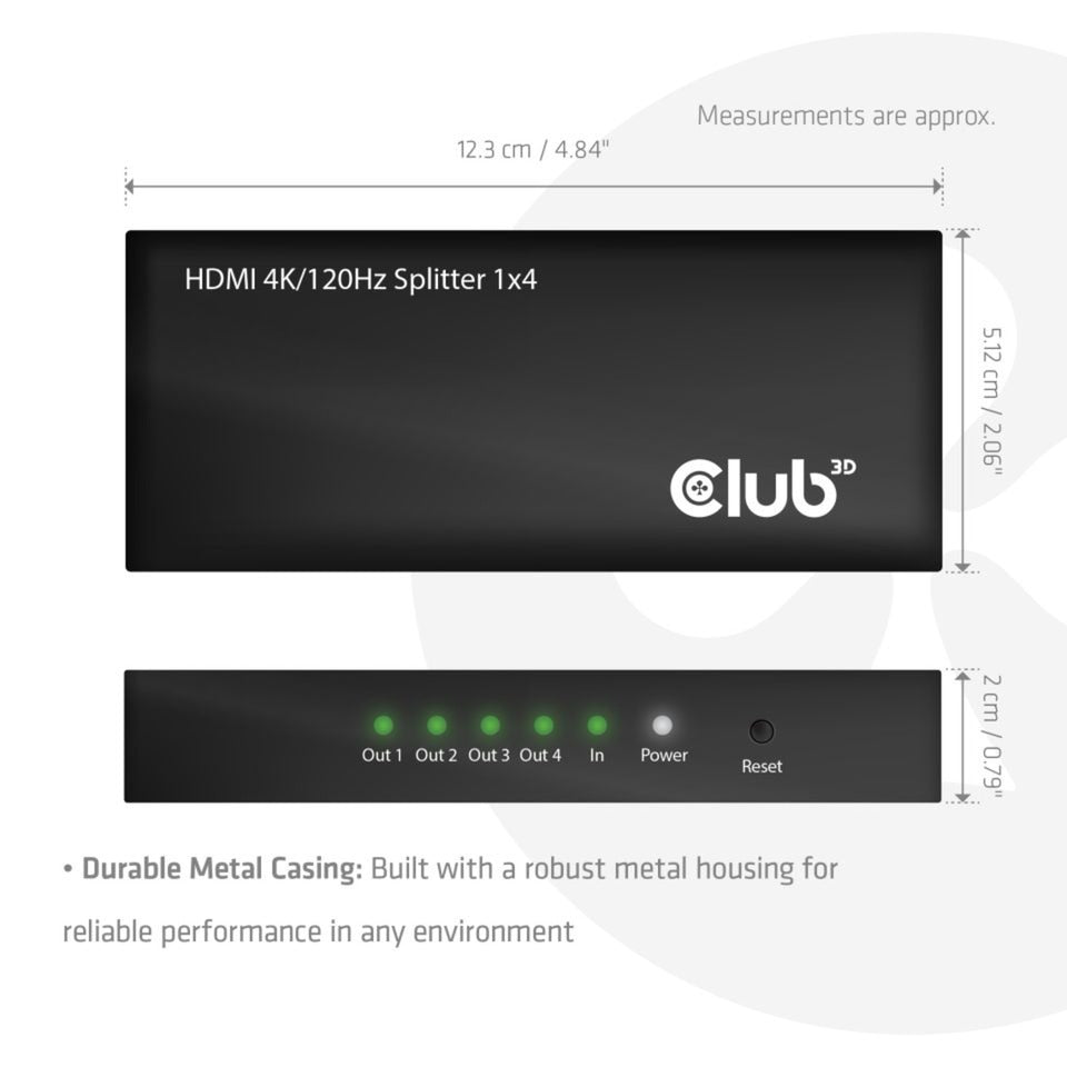 Club 3D HDMI Splitter 1x > 4x HDMI 4K 120Hz