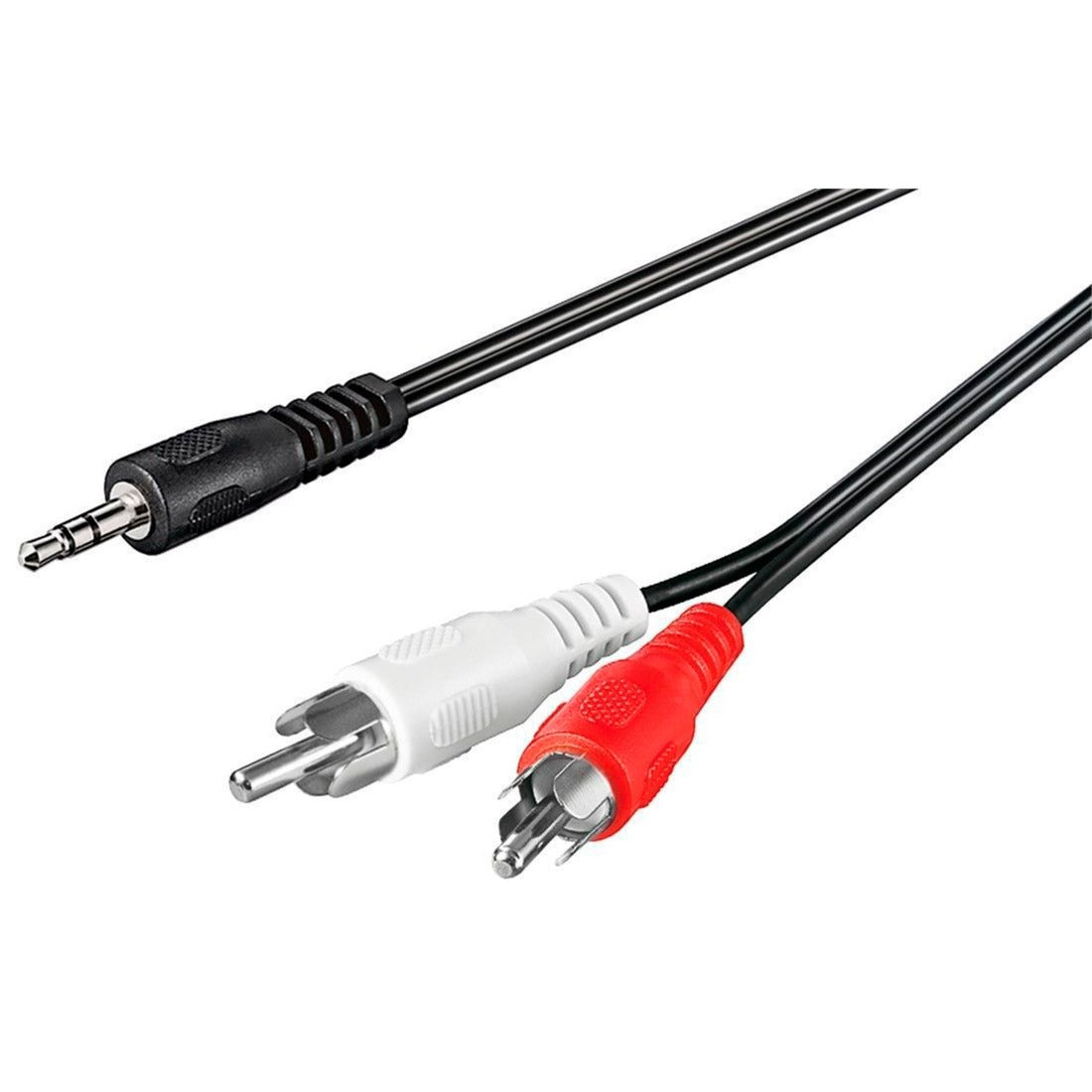 Goobay 3,5 mm Klinke auf 2x Stereo RCA (Tulpe) Kabel (schwarz, 10 Meter)