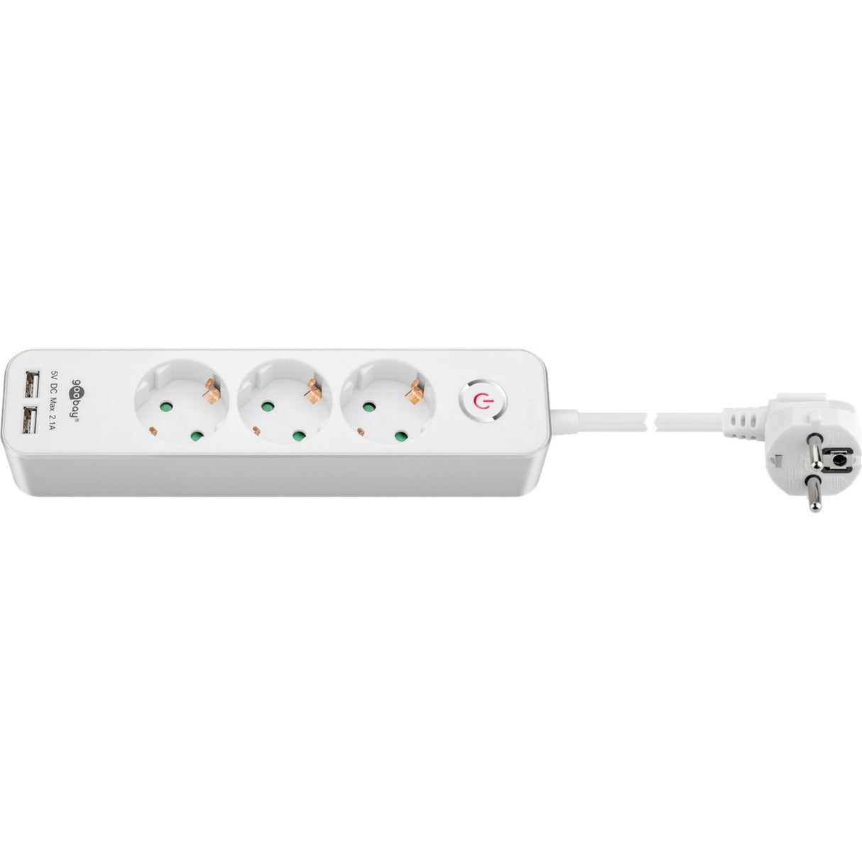 Goobay 3-Wege-Sockel mit Schalter und USB