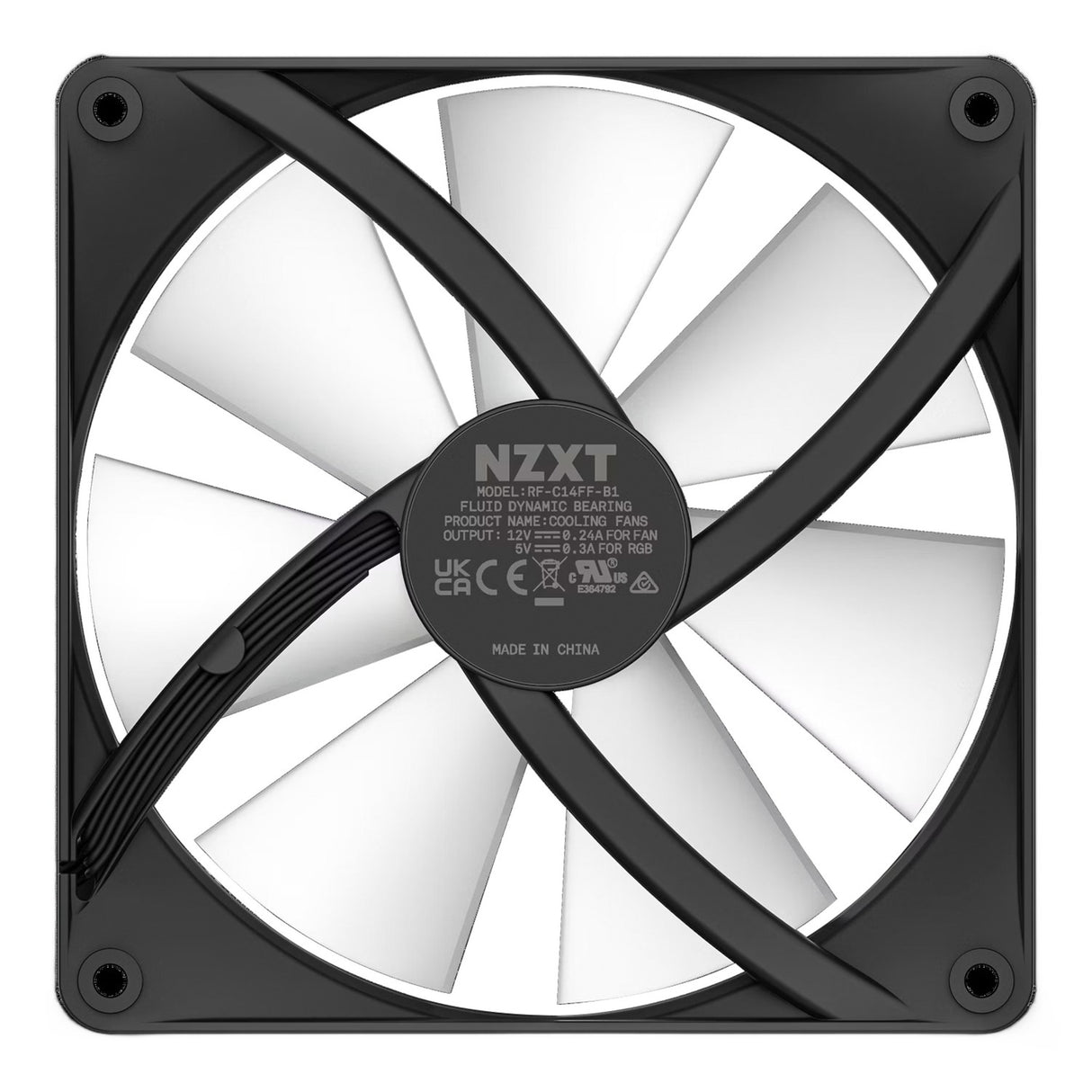 Nzxt f140 RGB Core Gehäuselüfter (schwarz, 140 x 140 x 26 mm, PWM, ohne Controller)