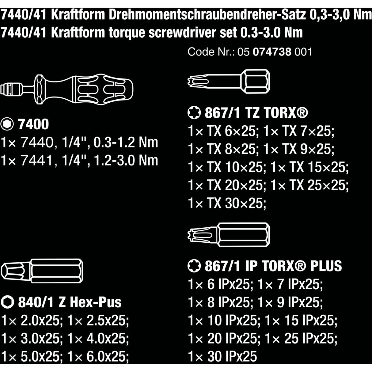 Waa 7440 41 Kraftform Momentischer Treiber Set 0,3-3