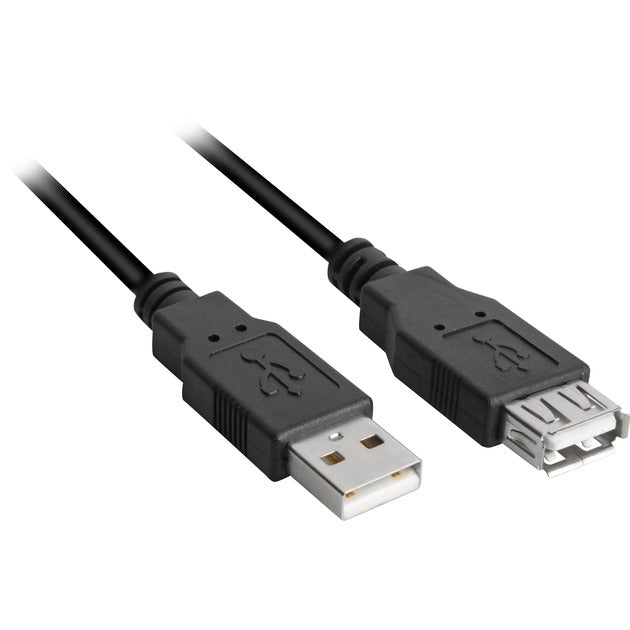Sharkoon USB 2.0 Verlängerungskabel (schwarz, 1 Meter, doppelte Abschirmung)