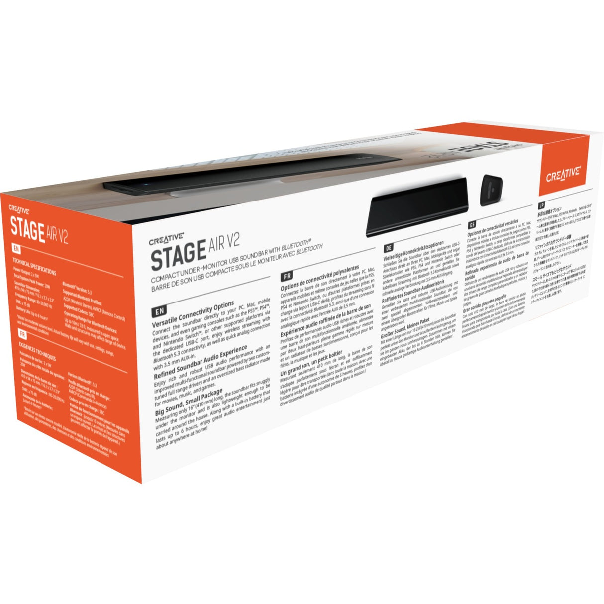 Creative Stage Air v2 Soundbar (schwarz, Bluetooth)