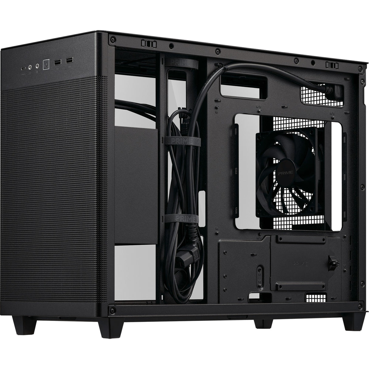 Asus Prime AP201 Mini-Tower-Gehäuse (schwarz | 2x USB-A | 1x USB-C)