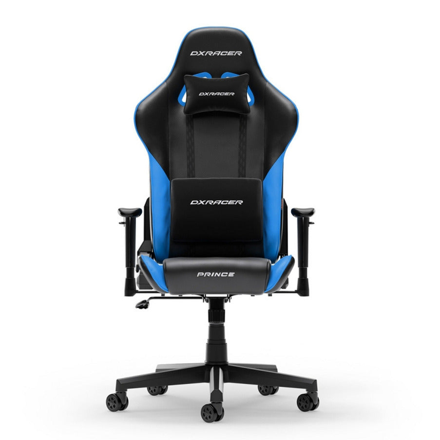 Dxracer prince l black blue pvc leather gamestoel (zwart blauw)