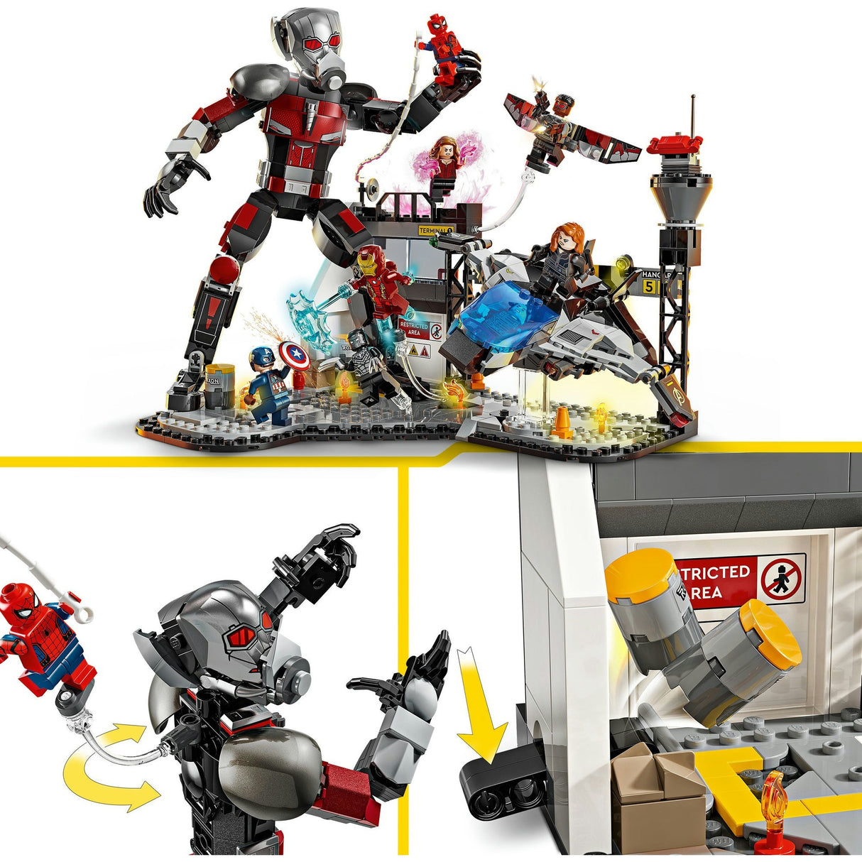 Lego Superhelden 76314 Captain America, Bürgerkriegs-Actionszene
