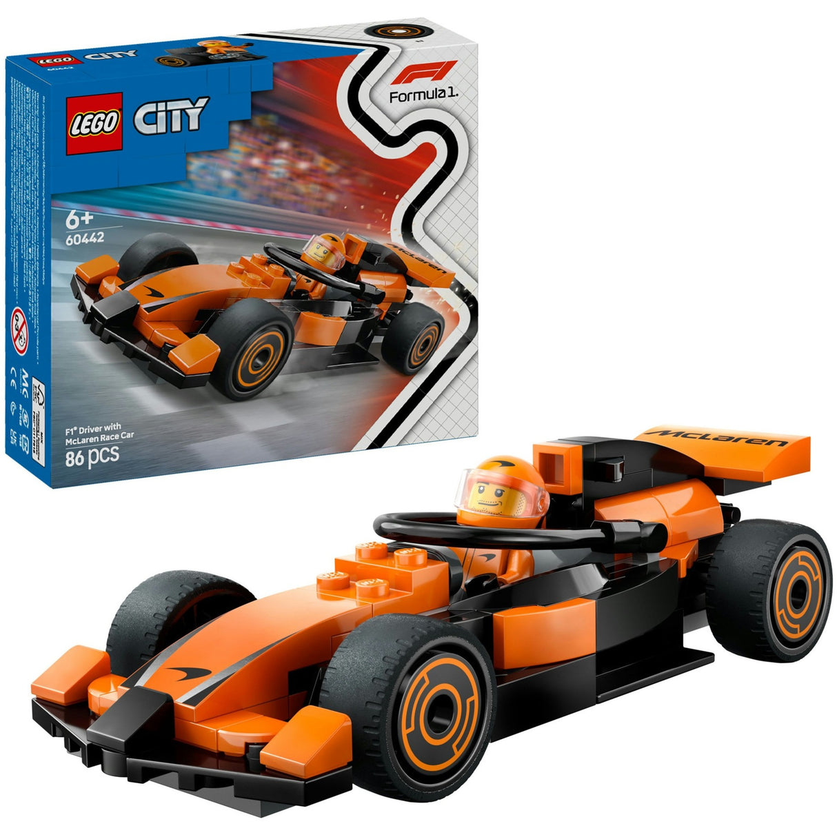 Lego City 60442 F1-Fahrer mit McLaren-Rennwagen