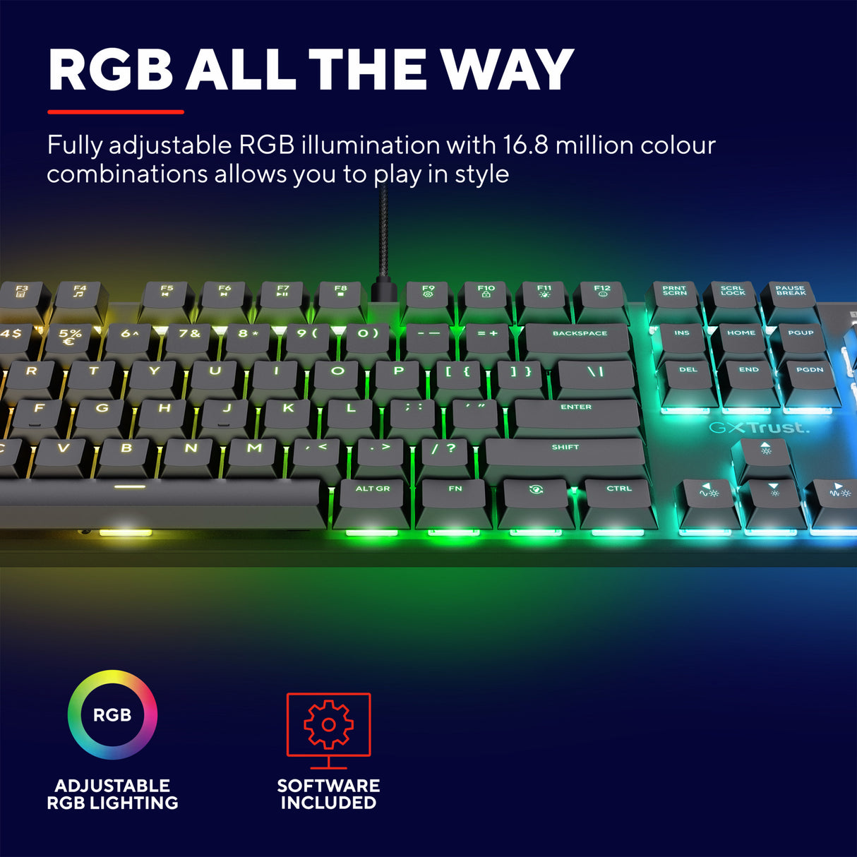 Trust GXT 866 Torix Hochwertige mechanische Gaming-Tastatur
