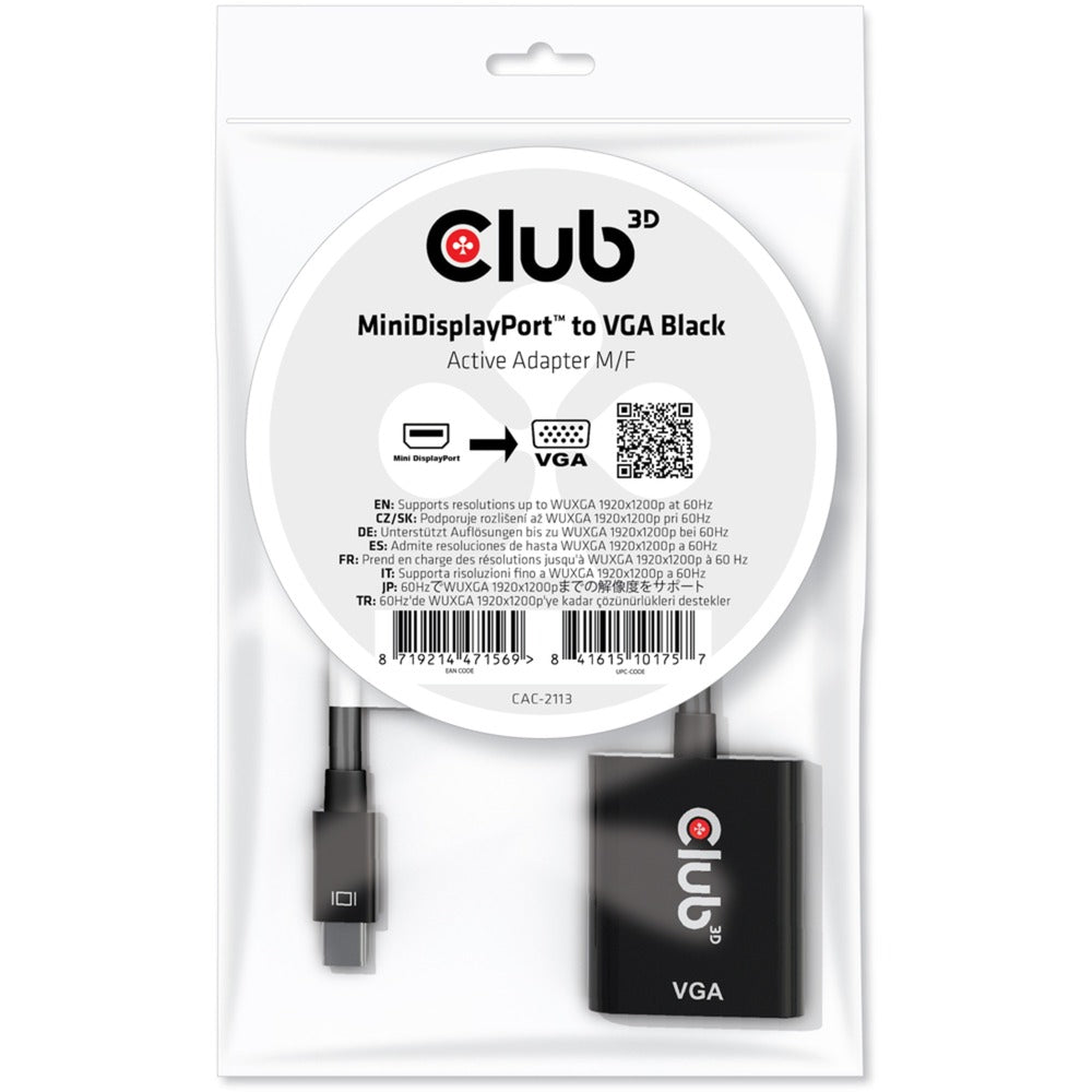 Aktiver Club 3D-Mini-Displayport-auf-VGA-Adapter