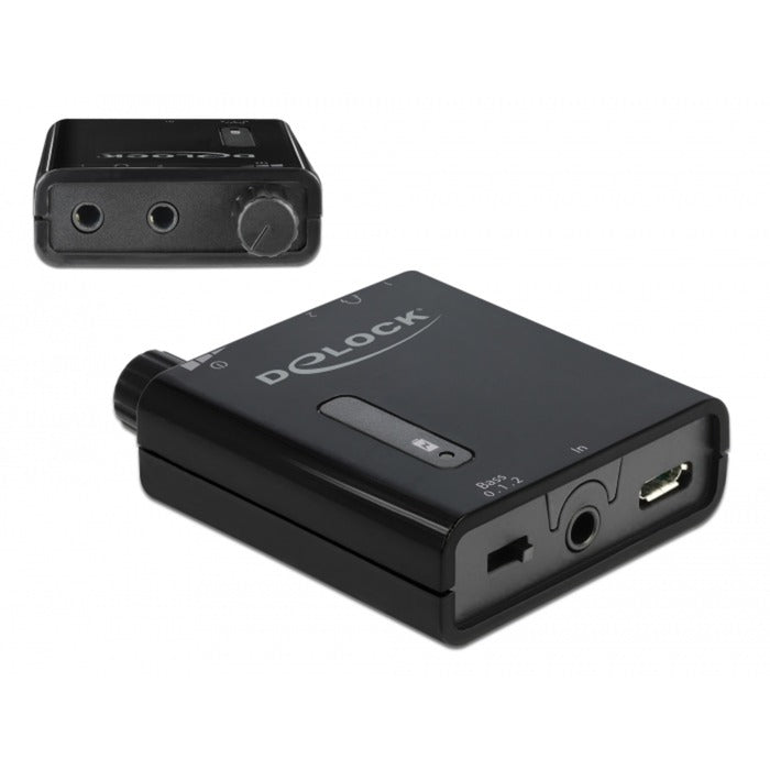 Delock tragbarer Stereo-Kopfhörerverstärker (schwarz)