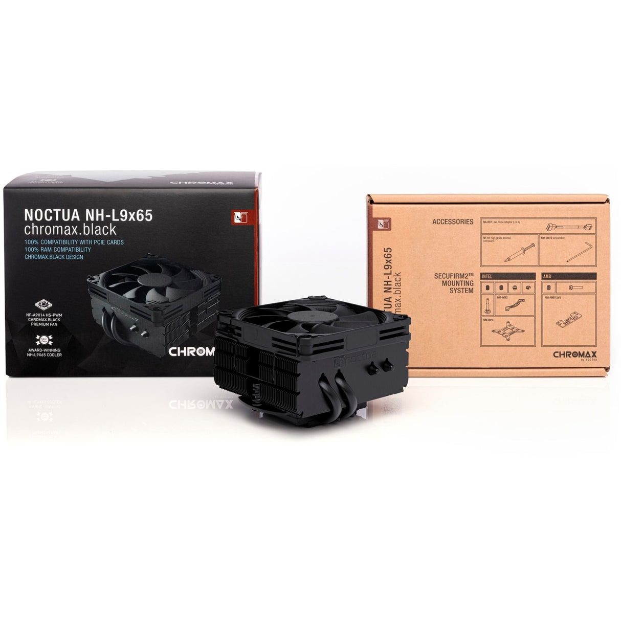 Noctua nh-l9x65 chromax.black CPU-Kühler (schwarz, 4-Pin-PWM-Anschluss)
