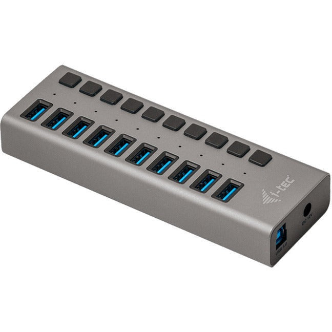 I-tec USB 3.0 Ladehub 10 Port + Netzteil USB-Hub (schwarz)