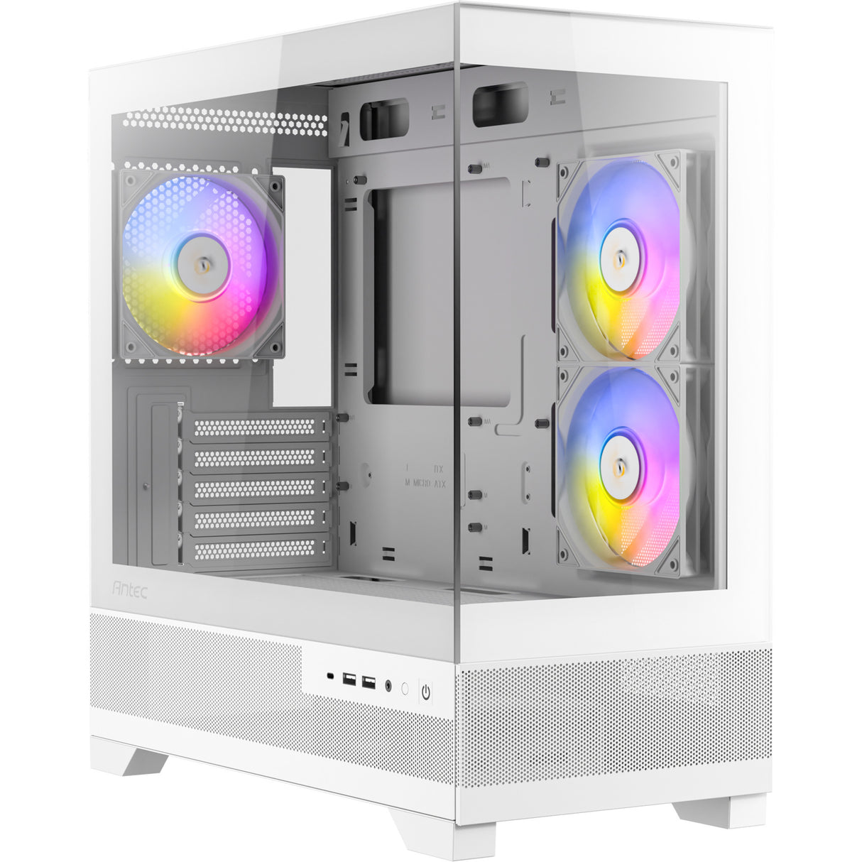 Antec cx500m argb Mini-Tower-Gehäuse (weiß | 2x USB-A | 1x USB-C | gehärtetes Glas)