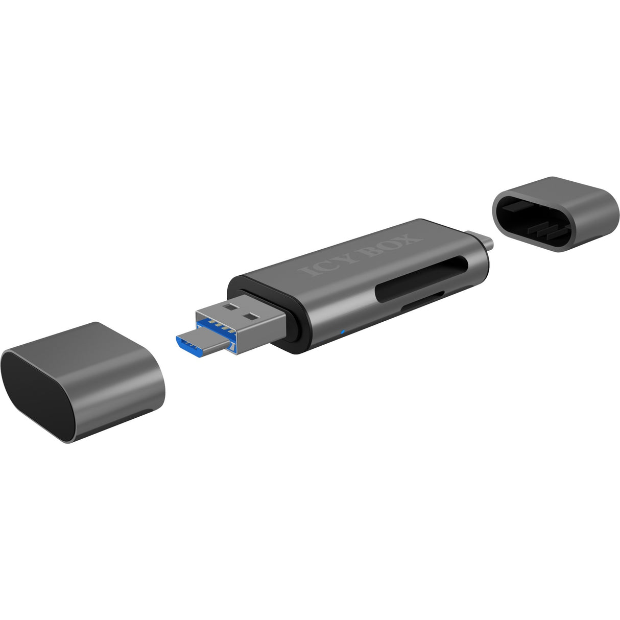Icy Box IB-CR200-C externe Kartenreader mit Multi-USB-Connec