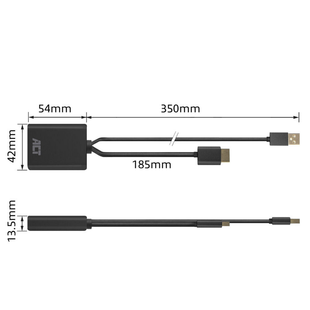Act-Konnektivität HDMI-zu-DisplayPort-Adapter, 4K@60Hz (Schwarz)