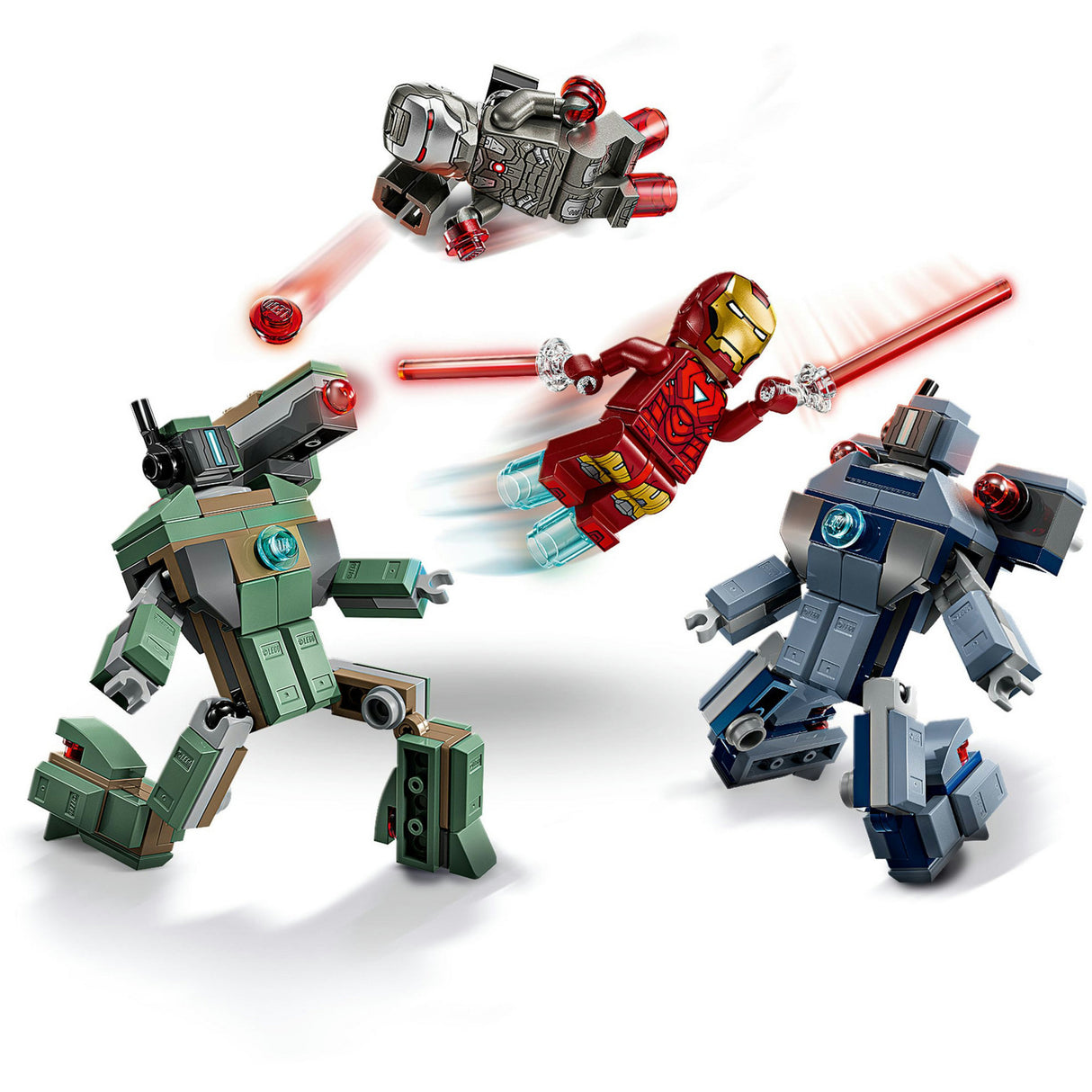 Lego Superhelden Marvel 76320 Iron Man und Kriegsmaschine gegen Hammerdrohnen