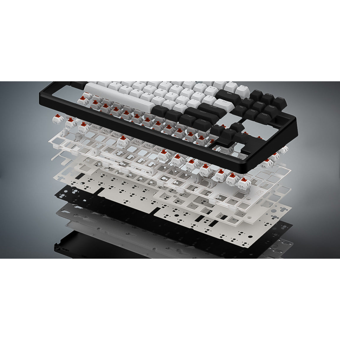 Hator rockfall 3 tkl wireless rgb mechanisch gaming toetsenbord (wit, us lay-out (qwerty), hator aurum orange, 80% (tkl), rgb, pbt keycaps, hotswap, 2.4 ghz bluetooth usb-c)