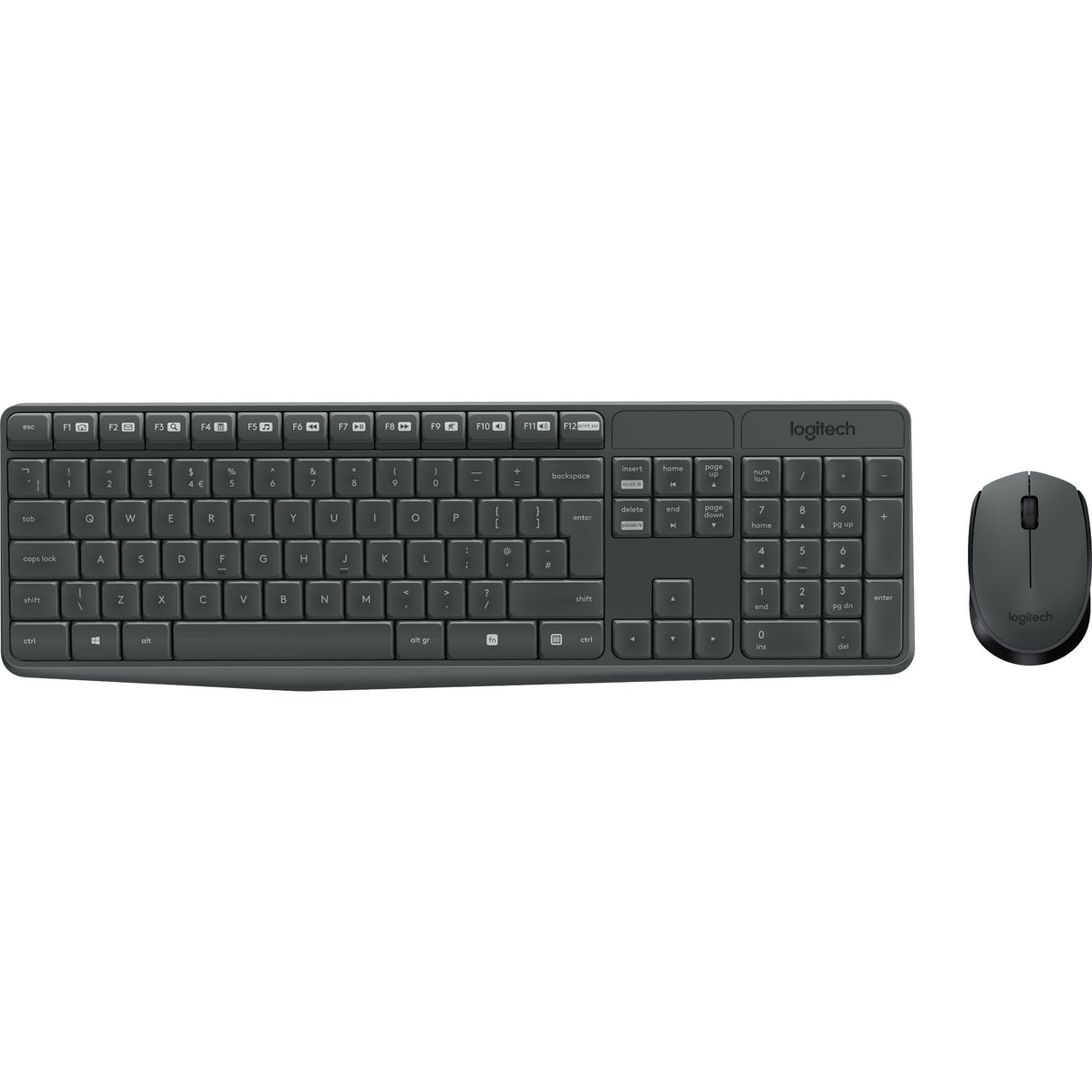 Logitech mk235 Wireless-Desktop-Set (schwarz, US-internationales Layout (QWERTY))
