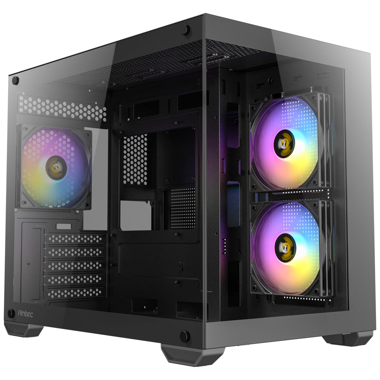 Antec cx600m argb Mini-Tower-Gehäuse (schwarz | 3x USB-A | gehärtetes Glas)