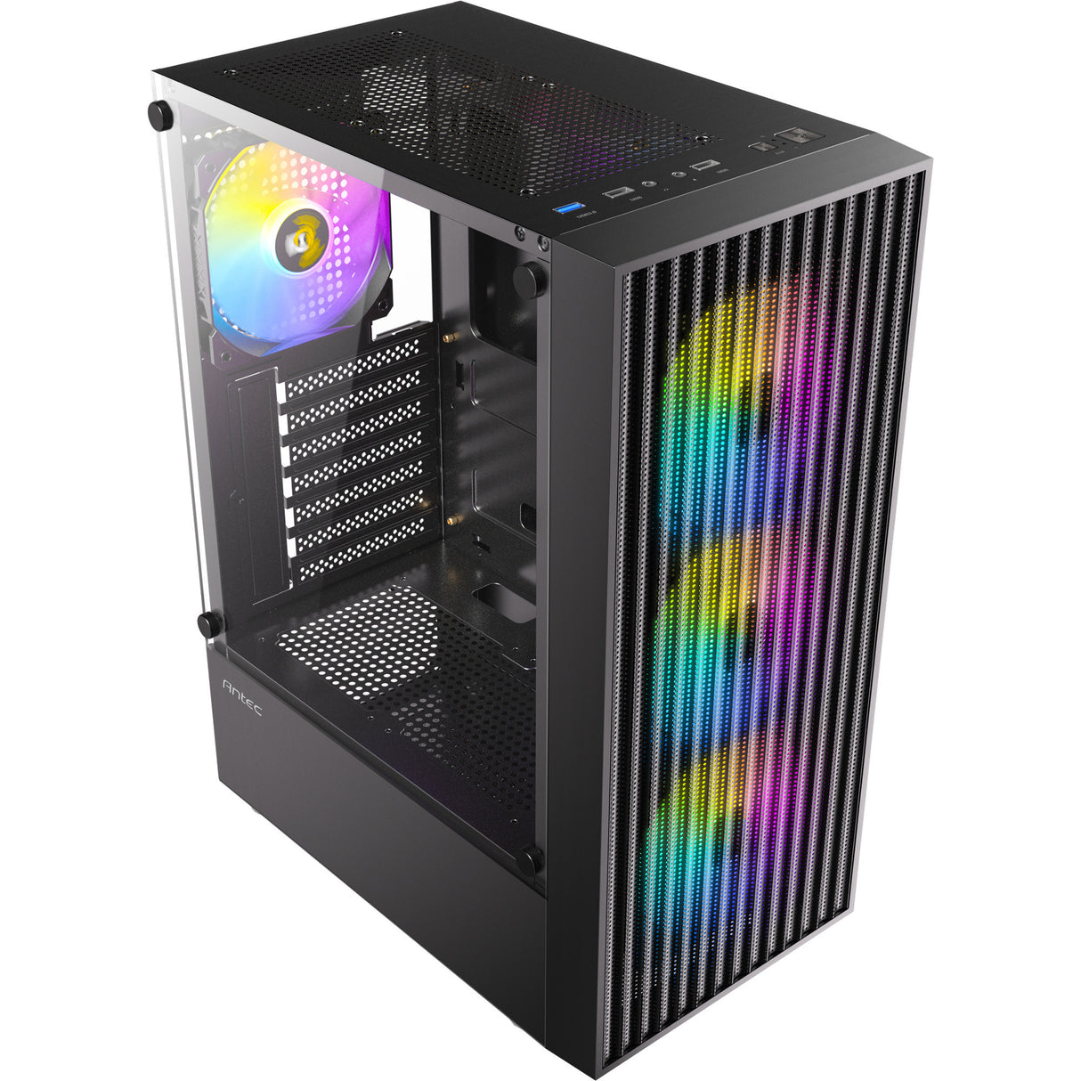 Antec Ax27 RGB Elite Midi-Tower-Gehäuse (schwarz | 3x USB-A | gehärtetes Glas)