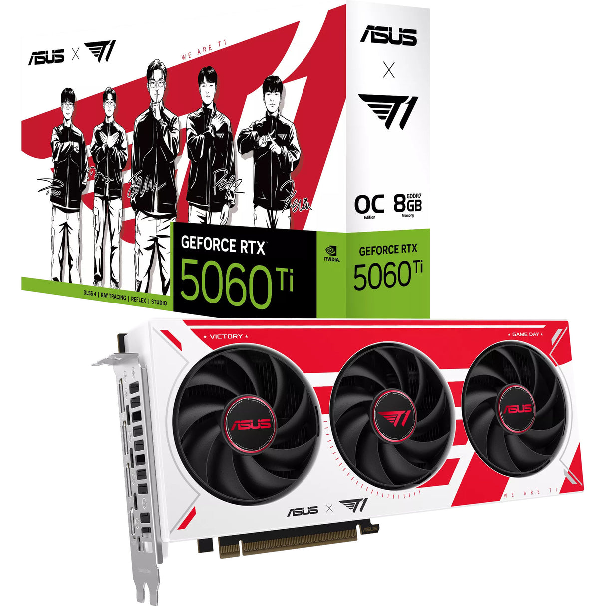 Asus t1 geforce rtx 5060 ti oc grafische kaart (3x displayport, 1x hdmi)