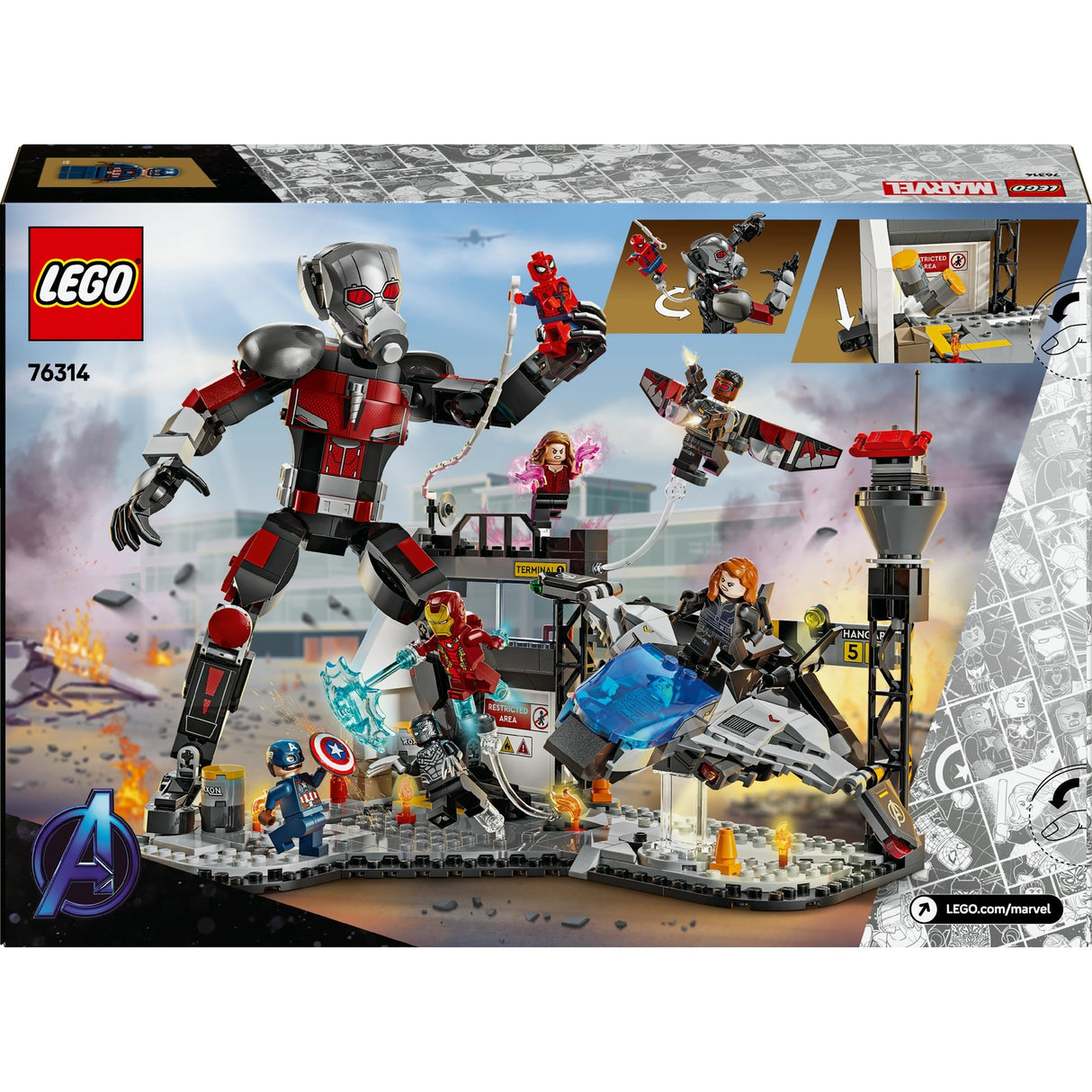 Lego Superhelden 76314 Captain America, Bürgerkriegs-Actionszene