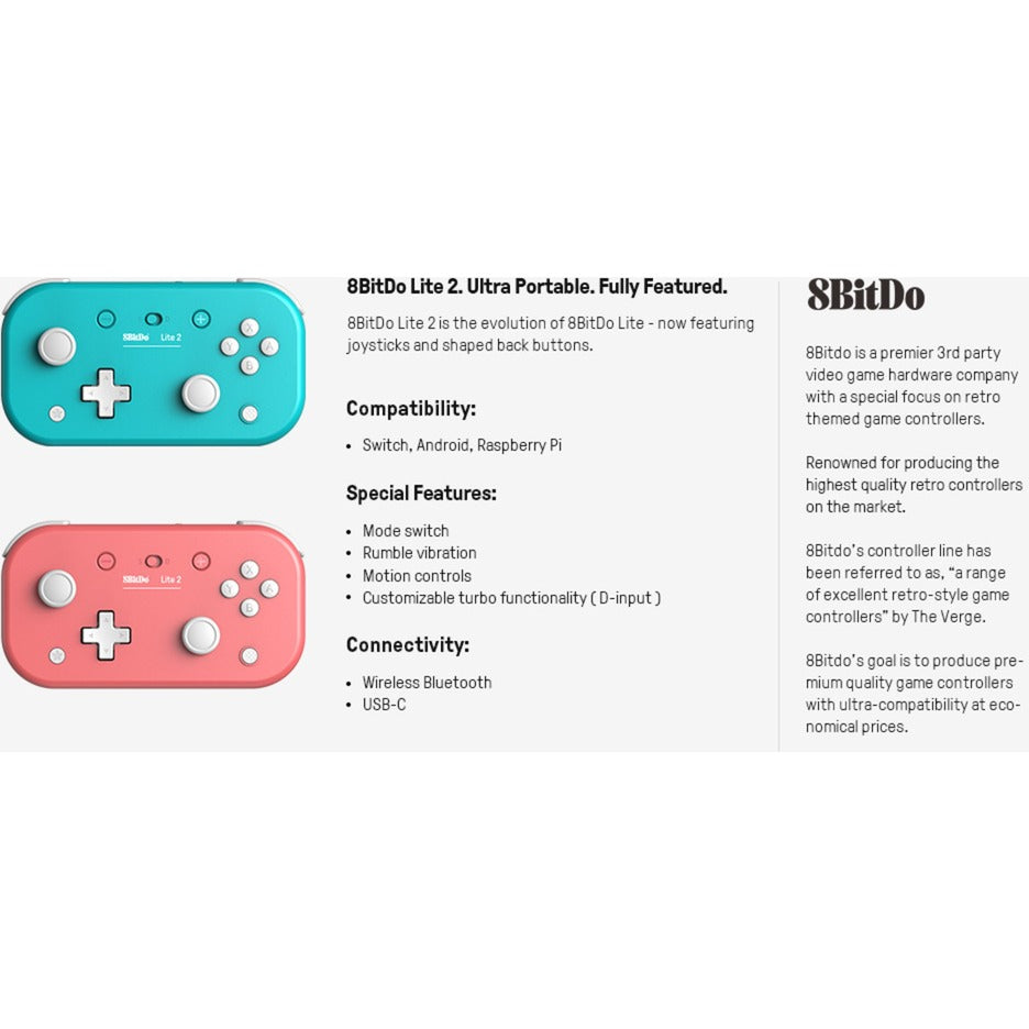 8bitdo 8bitdo lite 2 pink